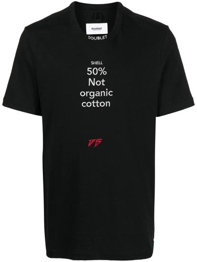 Shop Doublet Logo-print Cotton T-shirt In 黑色
