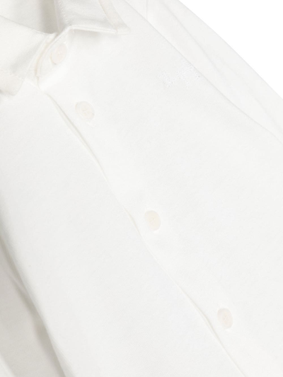 Shop Il Gufo Button-up Point-collar Bodysuit In 白色