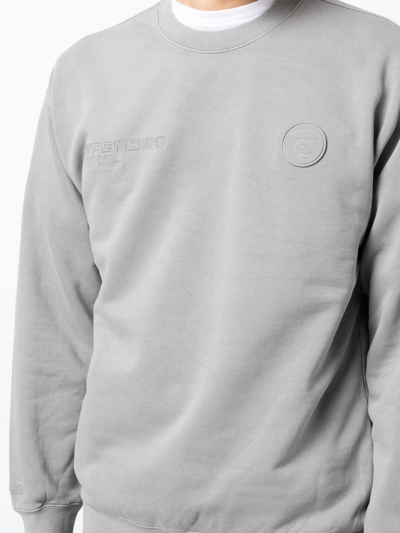 Shop Aape By A Bathing Ape Logo-print Cotton Sweatshirt In 灰色