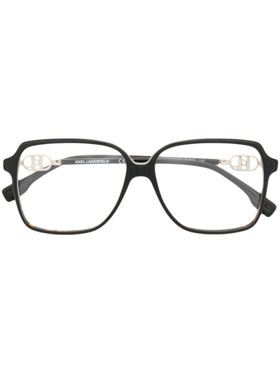 Shop Karl Lagerfeld Square-frame Tortoiseshell Glasses In 褐色