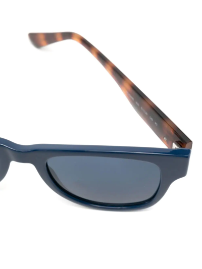 Shop Karl Lagerfeld Square-frame Tortoiseshell-effect Sunglasses In 蓝色