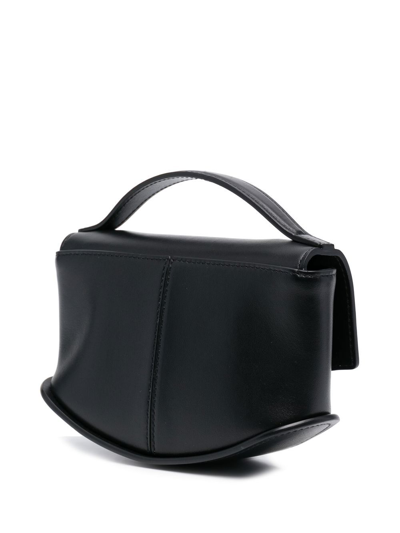 Shop Durazzi Milano Flip-lock Leather Shoulder Bag In 黑色