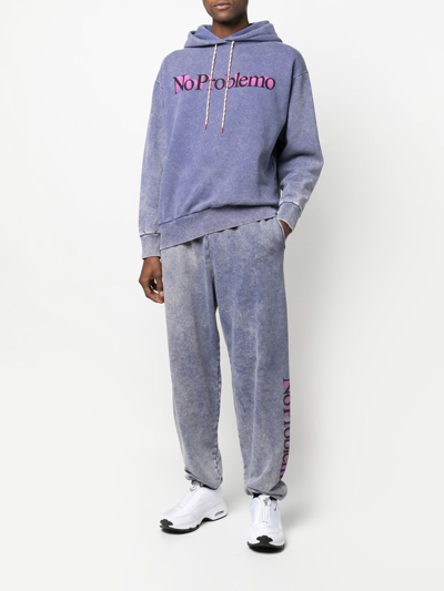 Shop Aries No Problemo Print Track Pants In Purple