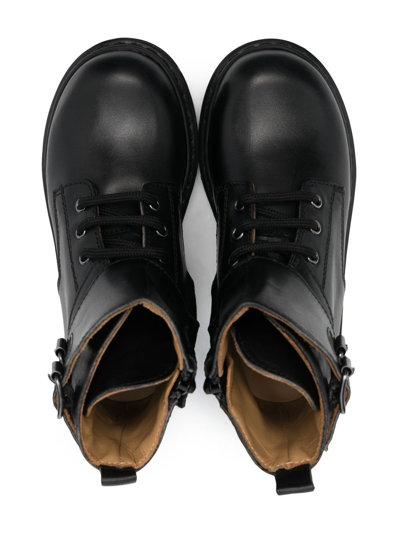 Shop Gallucci Lace-up Leather Ankle Boots In Black