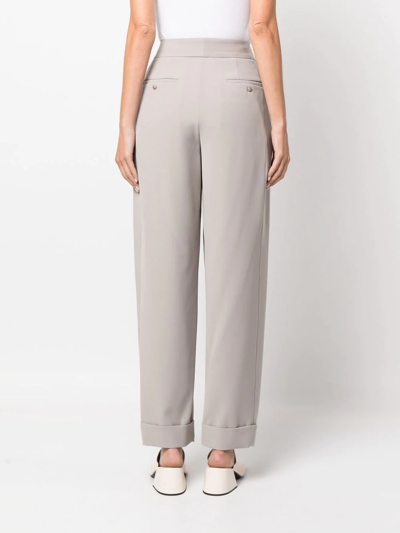 Shop Emporio Armani Pleated Straight Trousers In 中性色