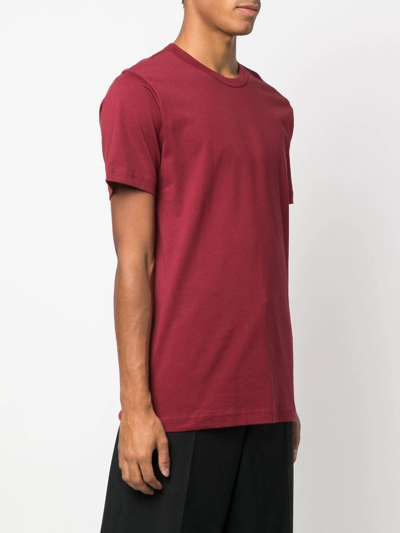 Shop Comme Des Garçons Shirt Short-sleeve Cotton T-shirt In Red