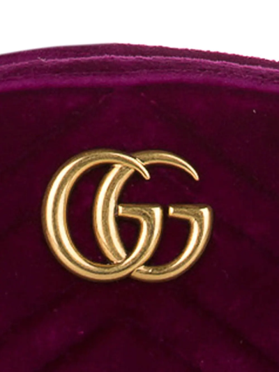 Pre-owned Gucci Marmont Double G Belt Bag In Purple