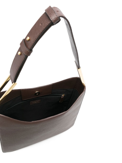Shop Demellier Logo-embossed Shoulder Bag In 褐色