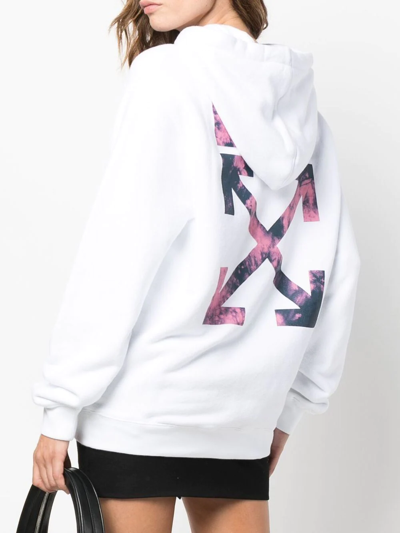 Shop Off-white Arrows Cotton Hoodie In 白色