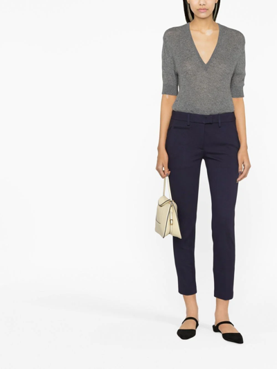 Dondup Slim-cut Cropped Trousers In 蓝色