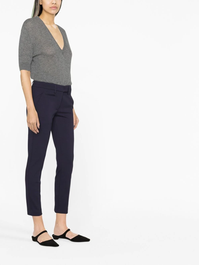Dondup Slim-cut Cropped Trousers In 蓝色