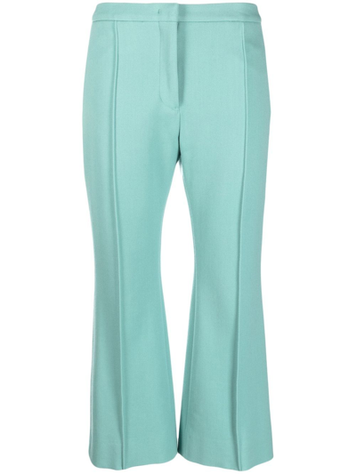 Shop Jil Sander Mid-rise Cropped Trousers In 绿色