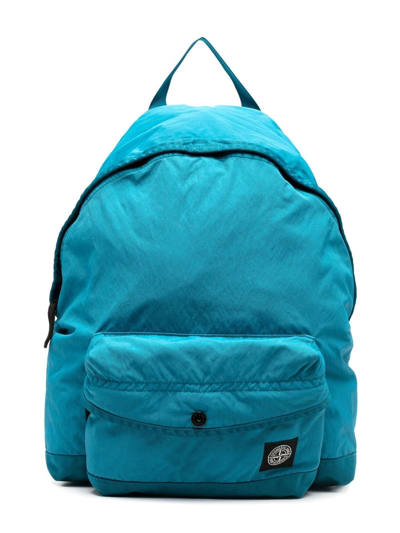 Kids Blue Logo Patch Backpack In 蓝色