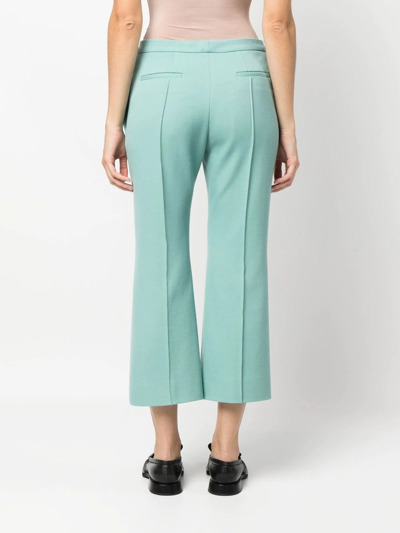 Shop Jil Sander Mid-rise Cropped Trousers In 绿色