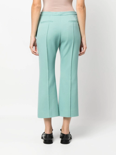 Jil Sander Cropped Mid-rise Trousers With Slit Pockets In 绿色