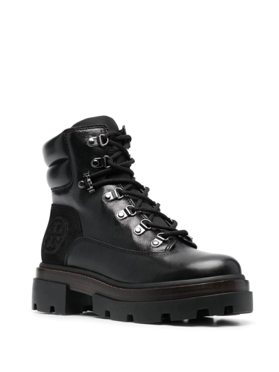 Tory Burch Lug Miller Leather Boots In 黑色