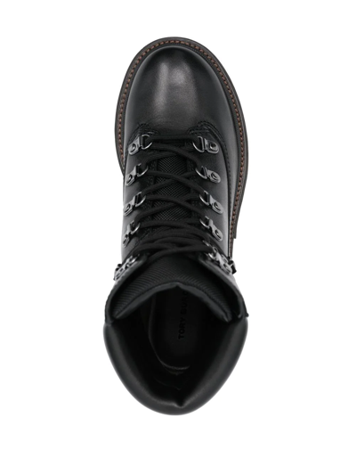 Tory Burch Lug Miller Leather Boots In 黑色
