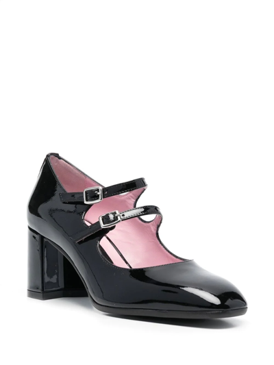 Shop Carel Paris Double-strap Mid-heel Pumps In 黑色