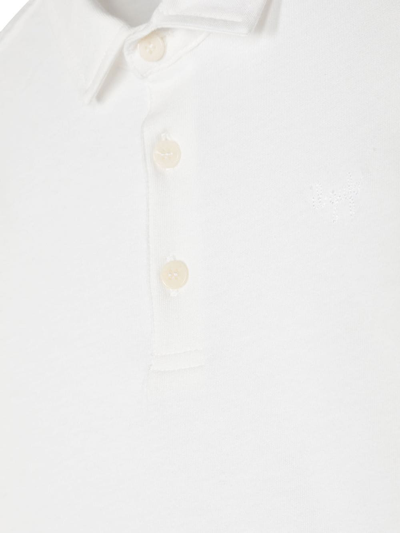 Il Gufo Embroidered-logo Long-sleeved Polo Shirt In 白色