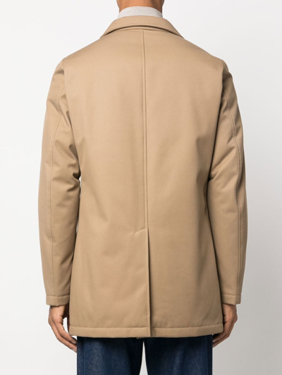 Herno Quilted Double-breasted Coat In 褐色