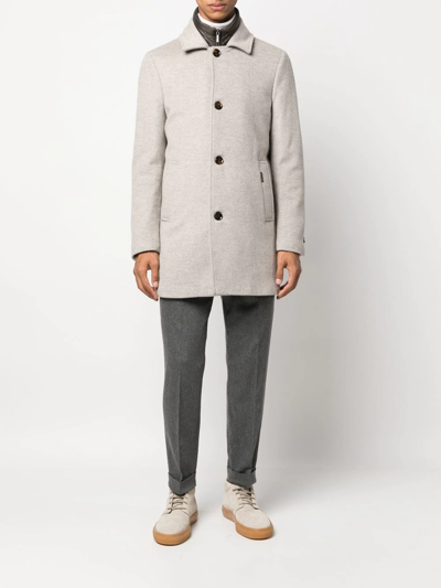 Moorer Quilted Single-breasted Coat In 中性色