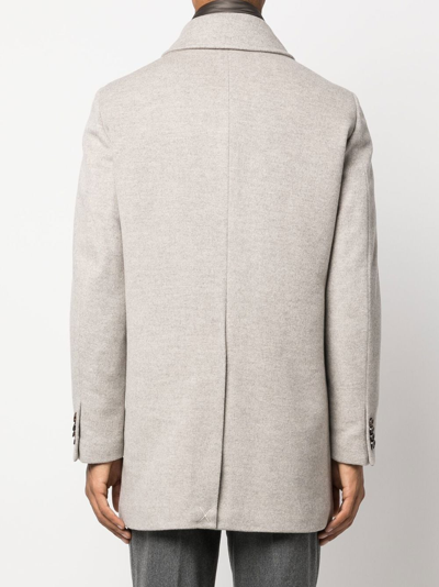 Moorer Quilted Single-breasted Coat In 中性色