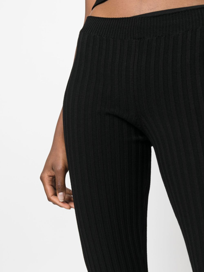 RIBBED-KNIT CUT-OUT TROUSERS