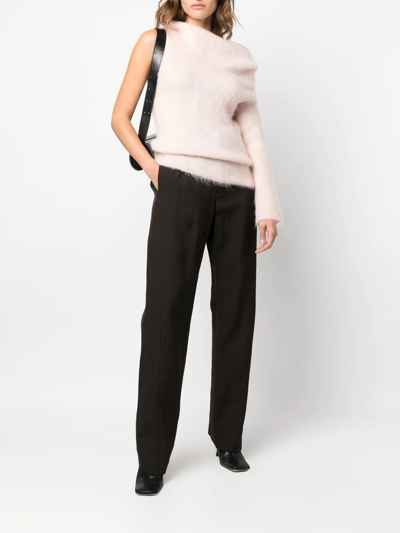 Shop Jil Sander High-waisted Straight-leg Trousers In 褐色