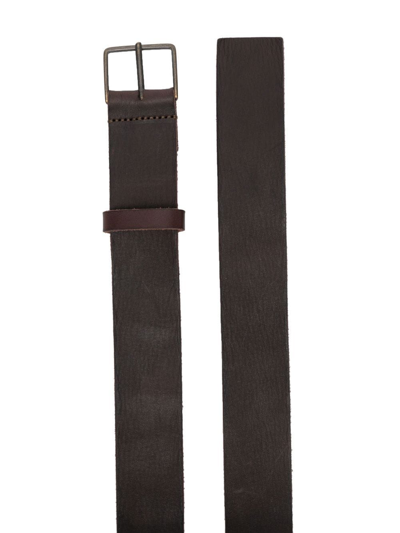 Shop Forte Forte Washed-finish Leather Belt In 褐色