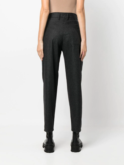 Shop Forte Forte Panelled-design High-waisted Trousers In 灰色