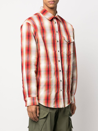 Shop Dsquared2 Checked Long-sleeve Shirt In 红色
