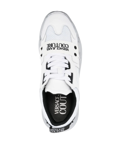 Shop Versace Jeans Couture Speedtrack Logo-print Low-top Sneakers In 白色
