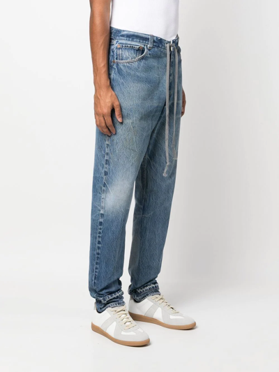 Shop Greg Lauren Straight Leg Jeans In 蓝色