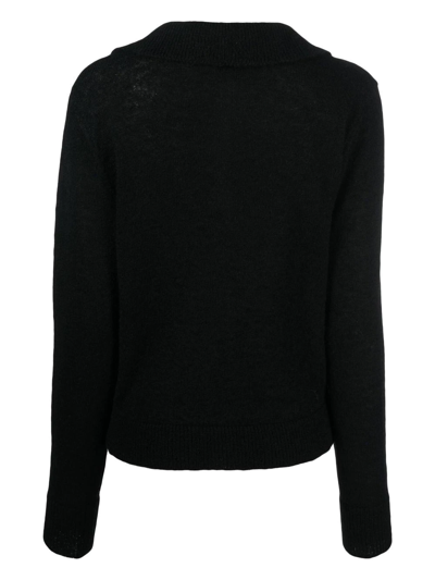 Shop Federica Tosi Knitted Long-sleeve Jumper In 黑色
