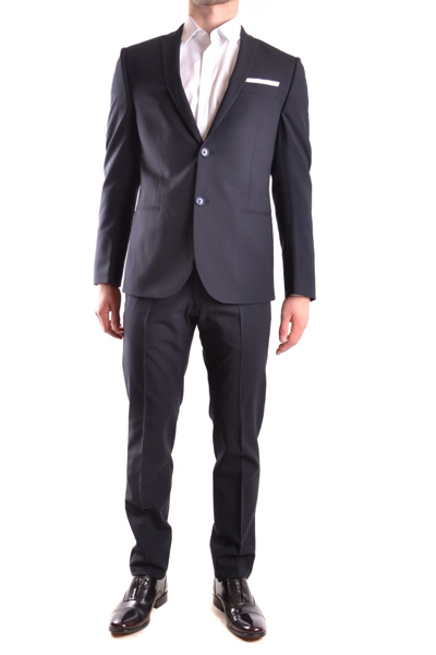 Shop Daniele Alessandrini Men's  Blue Wool Suit