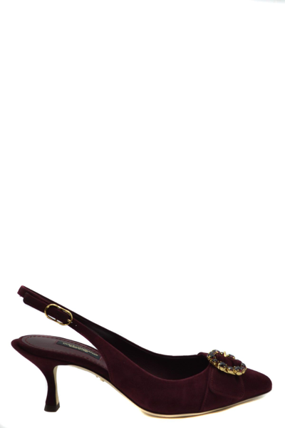Shop Dolce E Gabbana Women's  Burgundy Other Materials Pumps In #800020