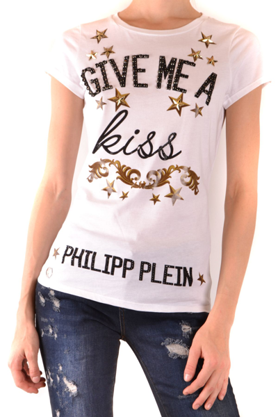 Shop Philipp Plein Women's  White Cotton T Shirt
