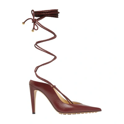 Bottega Veneta Lace-up High Heels In Cherry