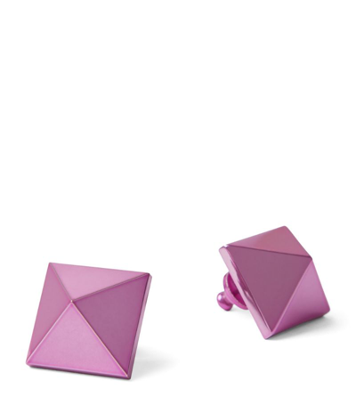 Shop Valentino Rockstud Earrings In Pink