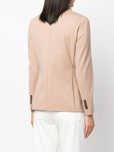 Brunello Cucinelli Double-breasted Button Blazer In Nude