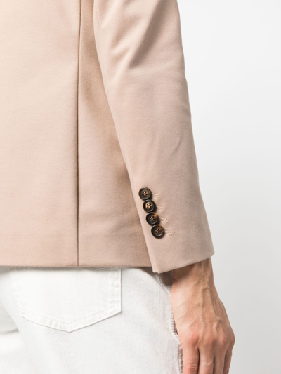Brunello Cucinelli Double-breasted Button Blazer In Nude