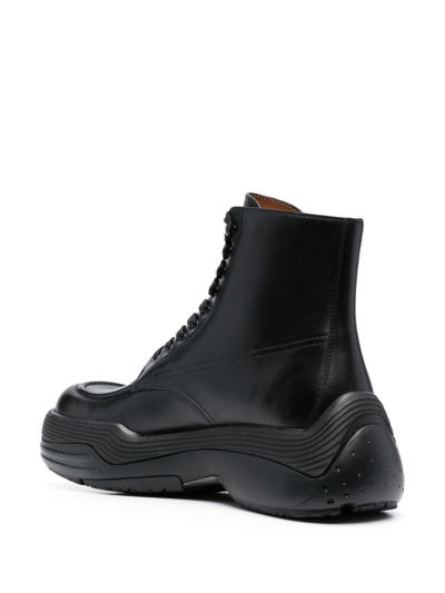 Shop Lanvin Chunky Lace-up Boots In 1010 Black/black