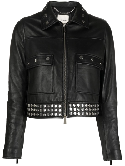 Shop Each X Other Stud-detail Leather Jacket In Black