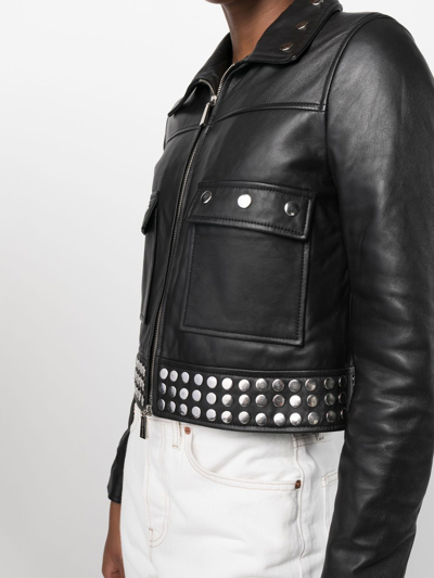 Shop Each X Other Stud-detail Leather Jacket In Black