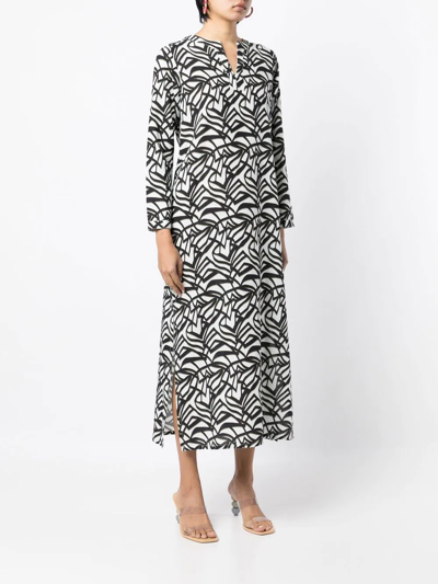Shop Bambah Geometric-pattern Print Midi Dress In Black