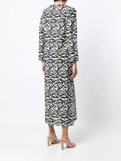 Shop Bambah Geometric-pattern Print Midi Dress In Black