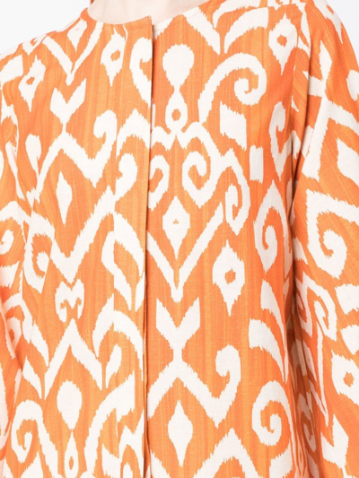 Shop Bambah Linden Geometric-print Blouse In Orange