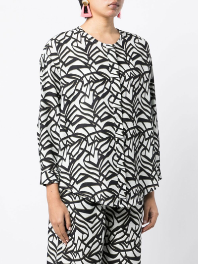 Shop Bambah Geometric-print Cairo Shirt In Black