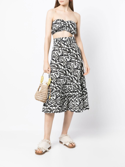 Bambah Geometric-print Bandeau Top In Black