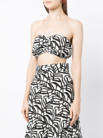 Bambah Geometric-print Bandeau Top In Black